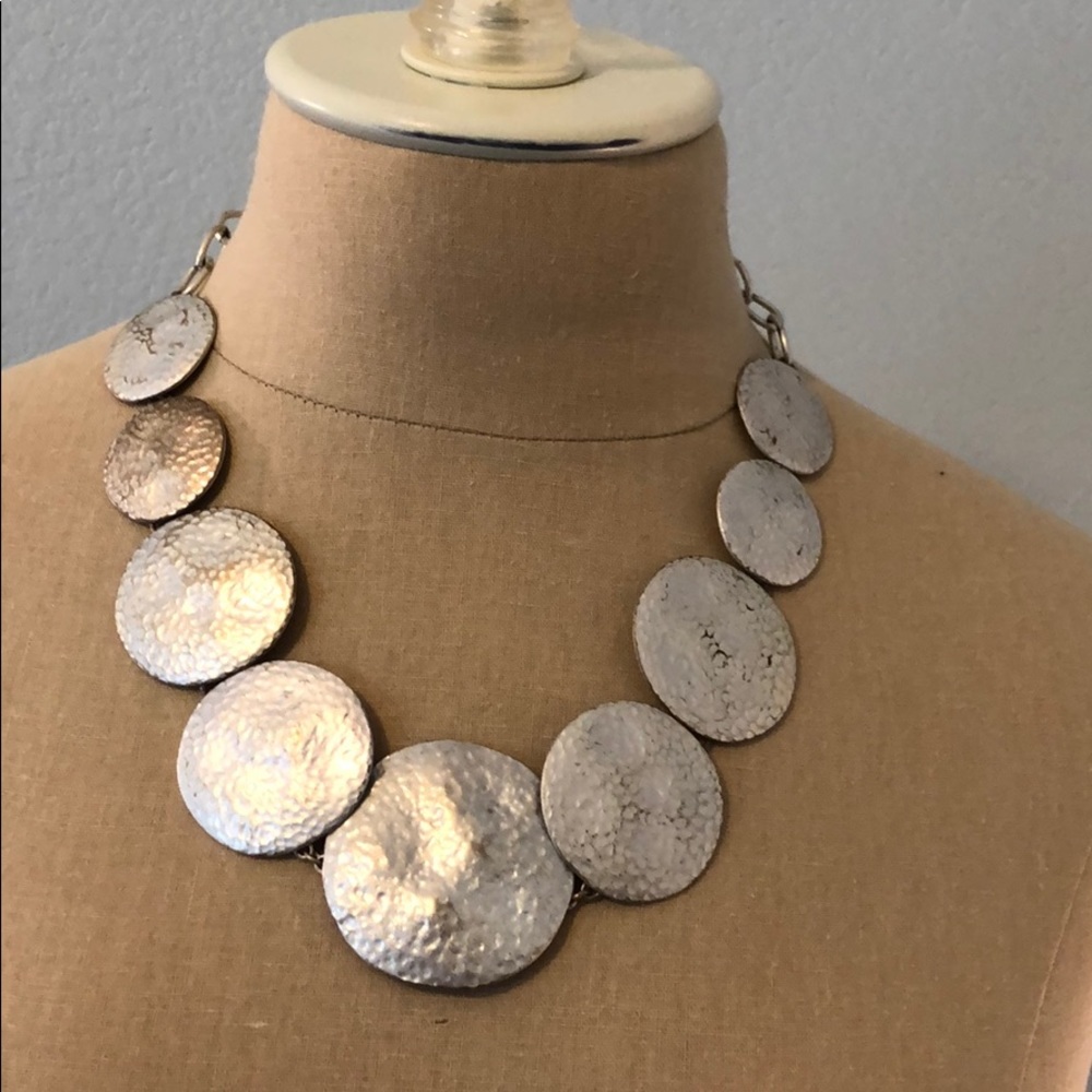 Pewter toned Disc Necklace